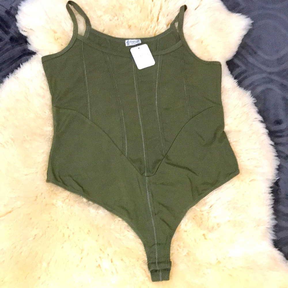 Free People One Piece Top Size L Olive Green